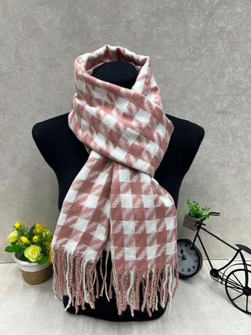 Палантин в клетку из кашемира, мультицвет