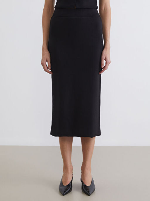 Beli Lastikli Triko Etek