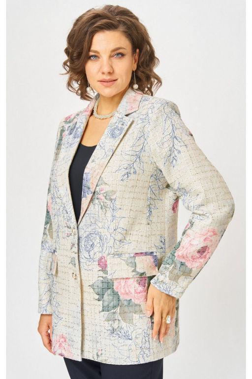 Жакет БелЭльСтиль 762 молочный твид