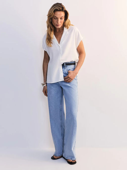 Льняная блуза с отложным воротником ZR2605012003-2 / Zarina