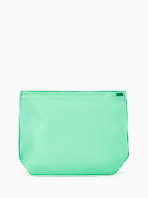 Цена за 3 шт. Косметичка для бассейна с застёжкая зип-лок, без рисунка, прозрачная/зелёная - Simaland фото 3