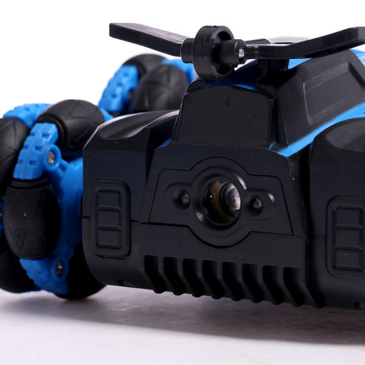 Перевёртыш радиоуправляемый, работает от аккумулятора, свет, звук, дым, 8 режимов работы, цвет синий