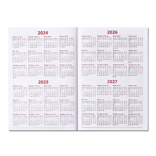 Ежедневник недатированный А5, 160 листов «Небраска», бордовый