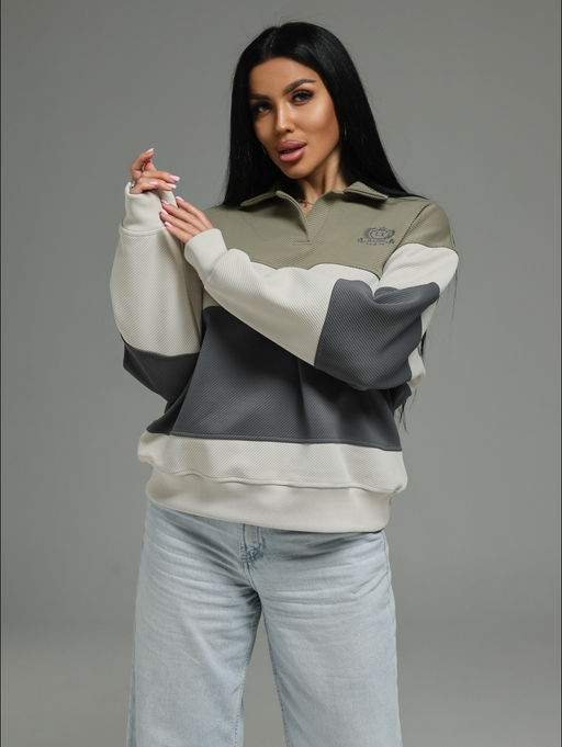 Тринити свитшот женский (оливковый)