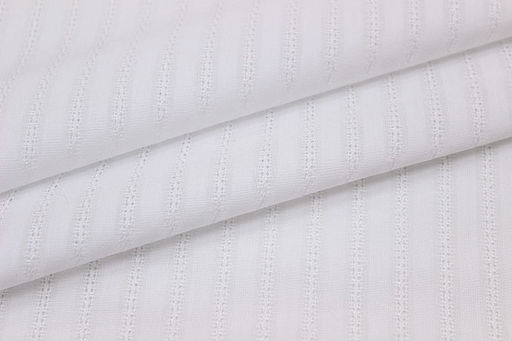Фактурный хлопок Мережка-полоска цв.белый, ш.1.4м, хлопок-100%, 105гр/м.кв - Купава фото 4
