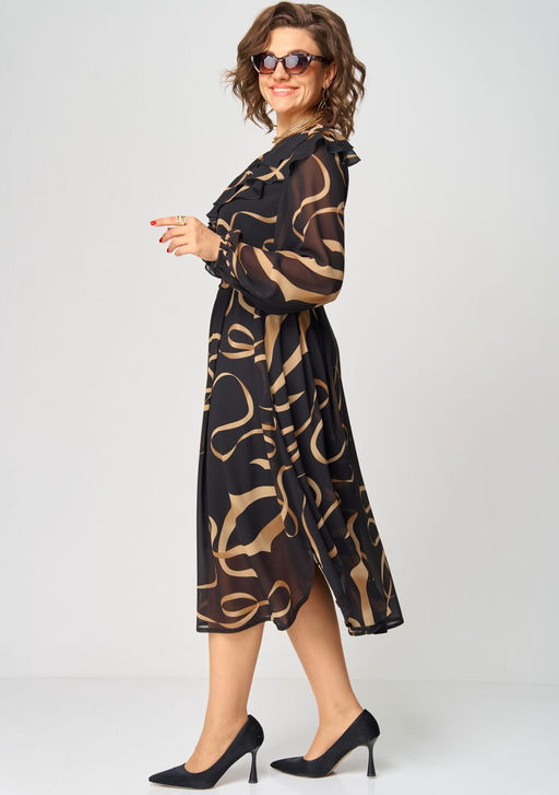 Платье EVA GRANT 7297В-Р принт ленты