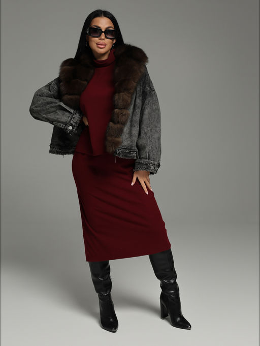 Кортни костюм с юбкой женский (черный) - Lovetex фото 42