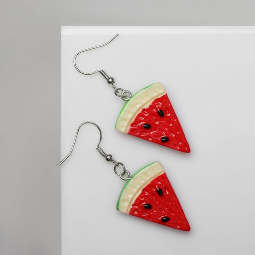 Серьги пластик Вкусности арбуз, цвет красно-зелёный - Queen fair фото 3