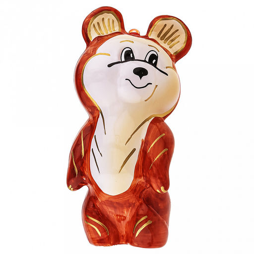 Елочная игрушка фигурка стеклянная Мишка, h11,5см, ручная художественная роспись, подарочная упаковка (Россия) - Домашняя мода фото 2