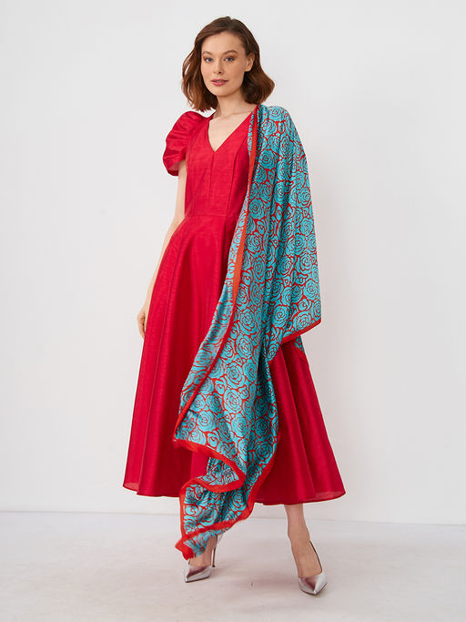 Большой, мягкий, тонкий и очень нежный двусторонний палантин с рисунком - Tantino фото 6