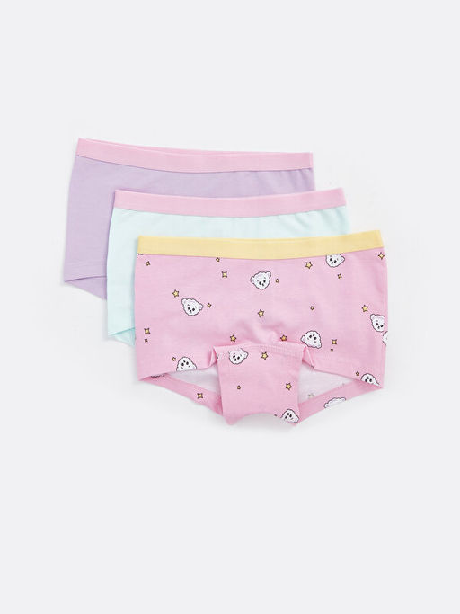 Bask?l? K?z ?ocuk Boxer 3l?