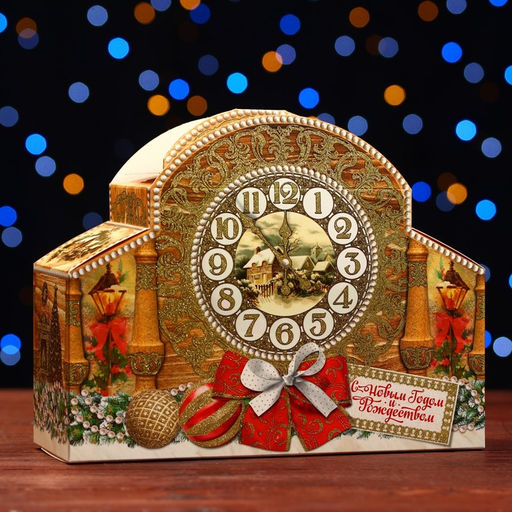 Цена за 5 шт. Подарочная коробка Каминные часы, 24 х 8,5 х 18,5 см - Simaland фото 4