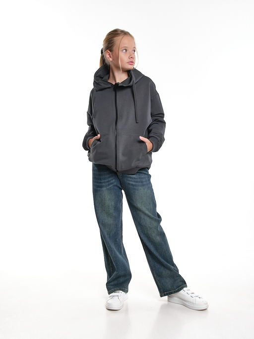 Толстовка на молнии с капюшоном 22-7653 графит