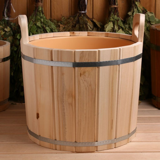 Запарник - ведро для бани и сауны, 20 л, липа, пластиковая вставка, «Добропаровъ»