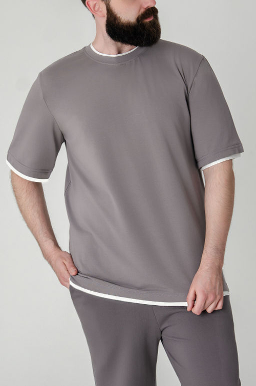Арт. 67128/1 Футболка мужская 48-56 (5 шт) Цвет:светло-серый - Идеал фото 8