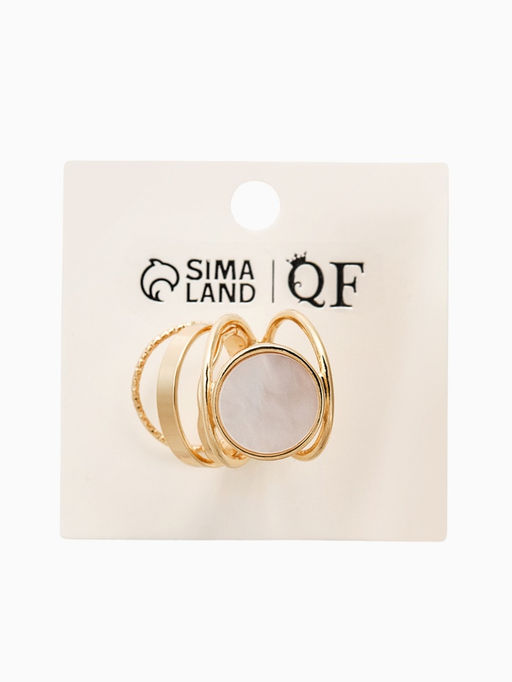 Набор колец 3 шт "Новый стиль" линии, размер МИКС, цвет белый в золоте