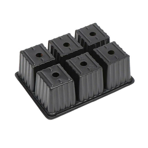 10шт. Мини-кассета для рассады 6яч. 18х13,5х6см (полистирол) черная