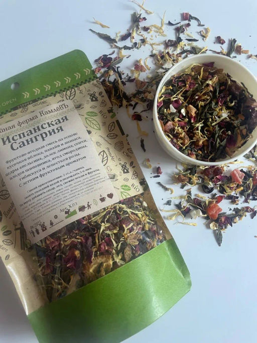 КамлёвЪ Ice Tea каркаде зеленый листовой Испанская Сангрия, 50 г - Камлевъ фото 8