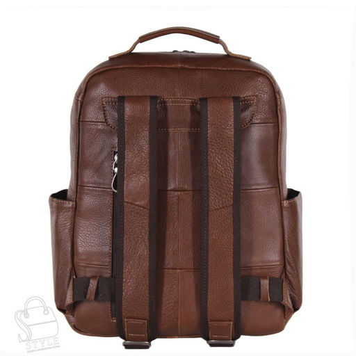 Рюкзак мужской кожаный 3926Z brown Zinimsk в Новосибирске - S-style фото 4