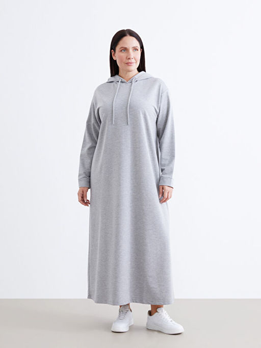 Kap??onlu Sweatshirt Elbise