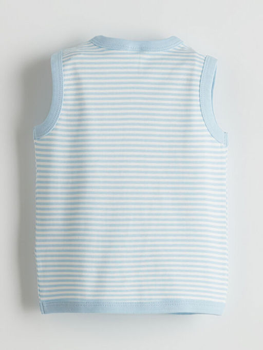 V Yaka ?izgili Erkek Bebek Yelek