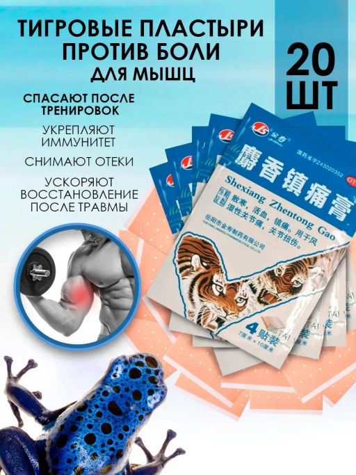 Пластырь JS Shexiang Zhentong Gao (противоотечный, посттравматический), 4 шт Годен до: 08.02.2025 - Taiyan фото 2