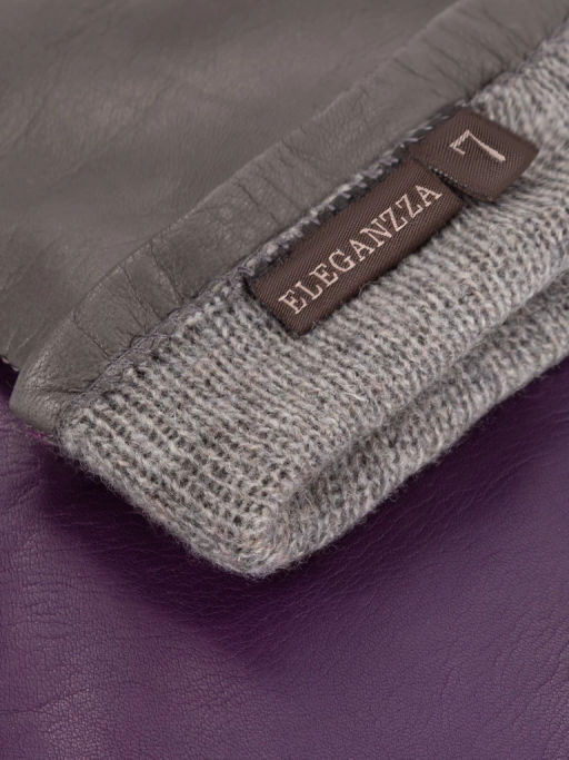 Перчатки женские ш+каш. TOUCH F-IS0065 d.violet/d.grey - Eleganzza фото 5