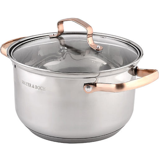 40457 Набор кастрюль 2л+2,8л+3,8л нерж/ст с зол.ручками MB(х4) - Mayer&boch фото 3