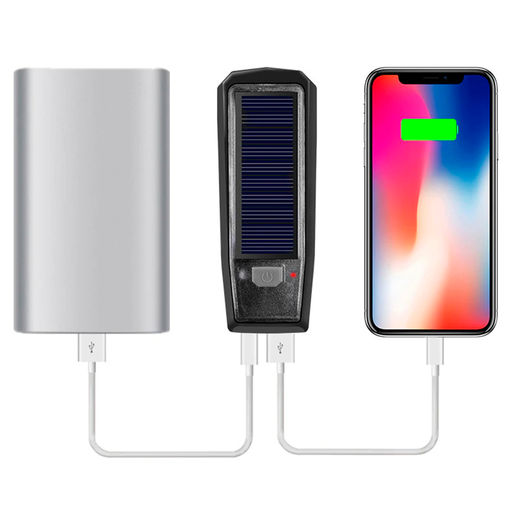 Фонарь передний COMIRON SUNPOWER корпус: ABS, IPX4; свет: T6, 350lm аккум: 2000 mAh USB сигнал 120Дб POWER BANK полная зарядка от солнца /уп 9/80/ - ГалеонТрейд фото 21