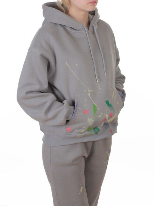 005 GRAY Костюм спортивный зимний женский (95% хлопок, 5% полиэстер)