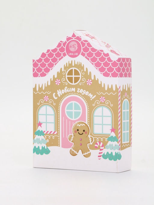 Подарочный набор Сладкого Нового года: мочалка для тела и бомбочки для ванны 3 шт х 40 г, URAL LAB