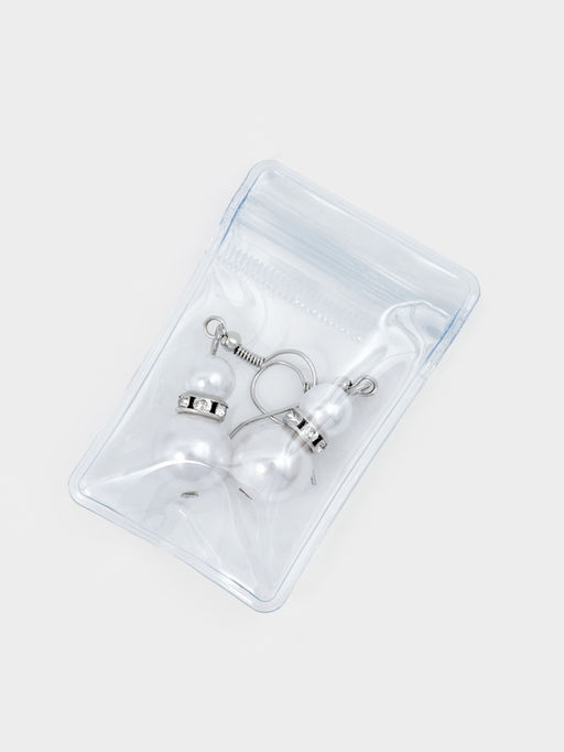 Органайзер-упаковка набор для хранения украшений QF, с зип-лок замком 10 шт., 6?4 см, прозрачный