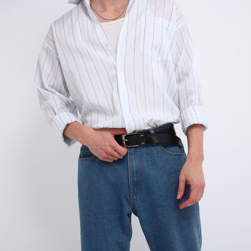 Ремень мужской, ширина 3,5 см, пряжка металл, цвет чёрный - Simaland фото 3