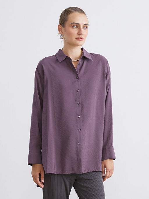 Oversize Modal Kar???ml? Kad?n G?mlek Tunik