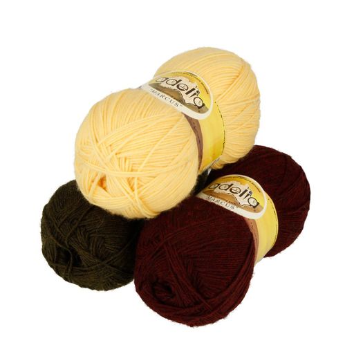 Пряжа ADELIA MARCUS 60% полиэстер, 40% шерсть 5 шт. х 100 г 375 м  19 м СК/Распродажа