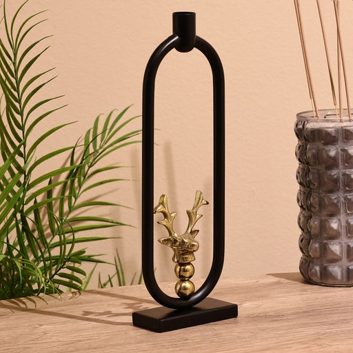 Подсвечник новогодний Олень, 34 см, металл