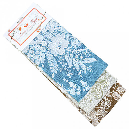 Полотенце кухонное рогожка 48х62см "Софи", 171г/м2, хлопок 100%, комплект 3шт, "Домашняя мода" (Россия)