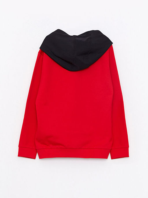 Kap??onlu Bask?l? Uzun Kollu Erkek ?ocuk Sweatshirt - Waikiki фото 2