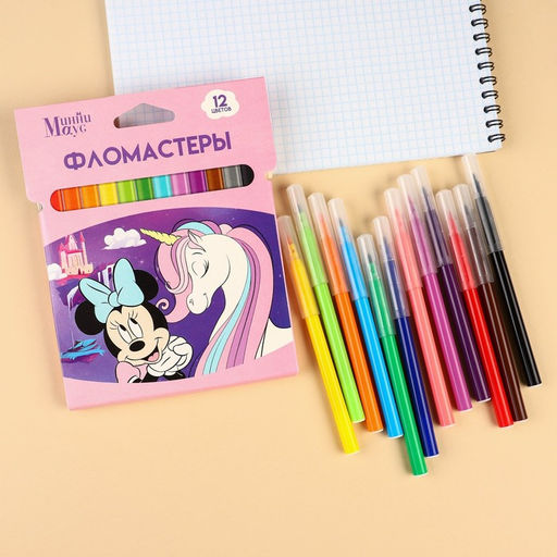 Фломастеры Минни и Единорог, 12 цветов, вентилируемый колпачок - Disney фото 4