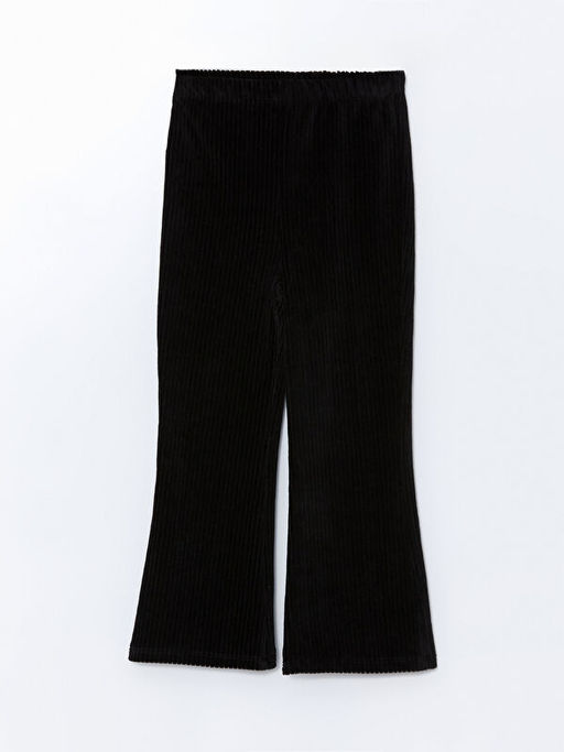 Beli Lastikli ?spanyol Pa?a Kadife K?z ?ocuk Tayt - Waikiki фото 3