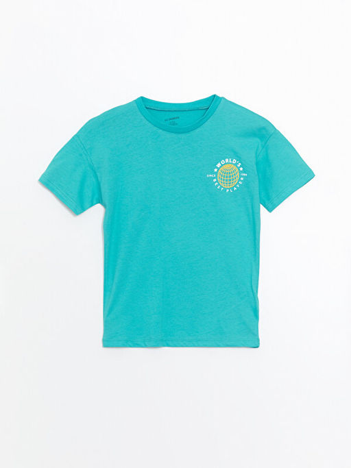 Bisiklet Yaka K?sa Kollu Bask?l? Erkek Bebek Ti??rt