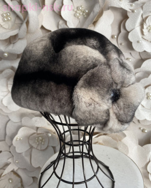 Волна мех.цветок кролик Берет женский (56-58)