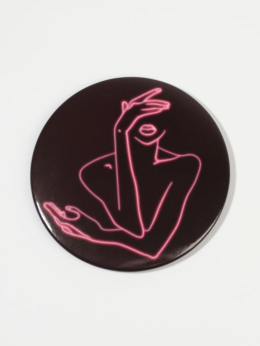 Зеркало карманное «Силуэт», d=7 см, PVC - коробка, чёрное