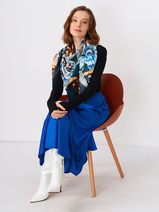 Большой, мягкий, тонкий и очень нежный двусторонний платок с рисунком. - Tantino фото 7