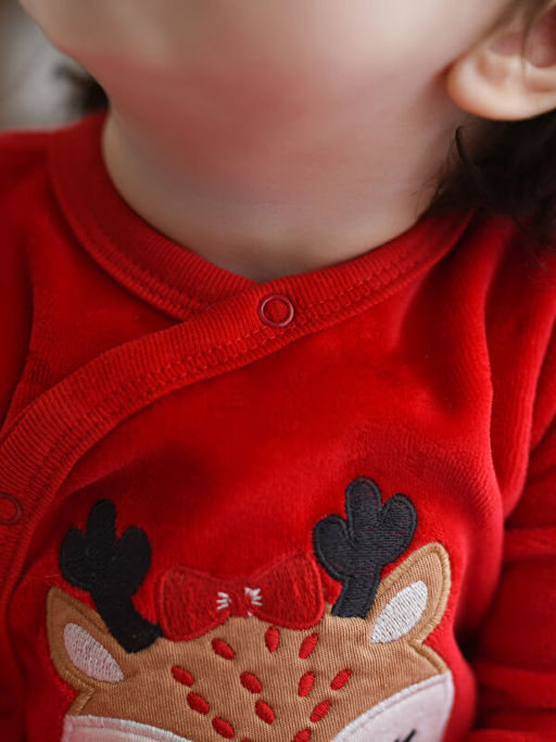 Bisiklet Yaka Uzun Kollu Nak?? Detayl? K?z Bebek Kadife Tulum - Waikiki фото 3