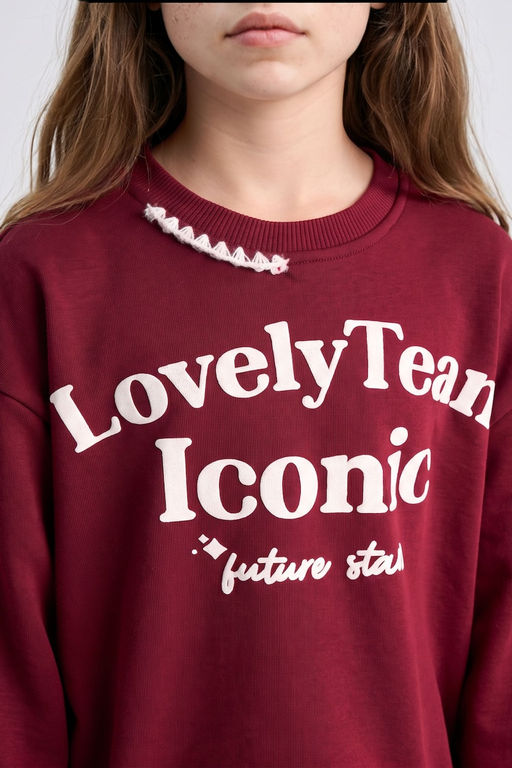 Relaxed Fit Bask_l_ Sweatshirt K_z _ocuk - Defacto фото 5