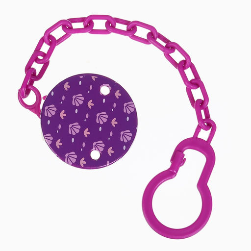 Соска - пустышка с держателем Крошка Я «Пингвинчик», анатомическая, от 6 мес, фиолетовый