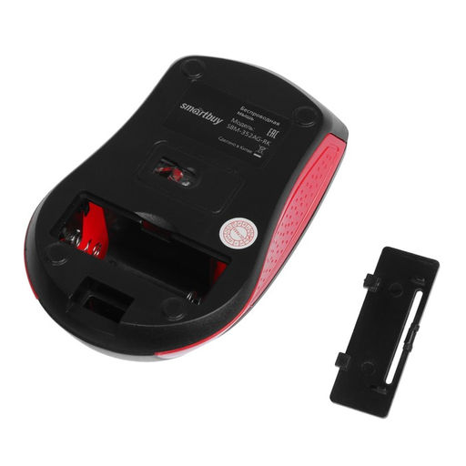 Мышь Smartbuy ONE 352, беспроводная, оптическая, 1600 dpi, 2xAAA (не в компл), красно-черная