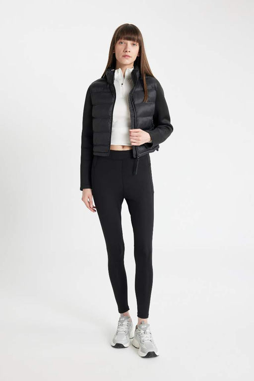 Пуховик стандартного кроя с воротником-стойкой - Defacto фото 2