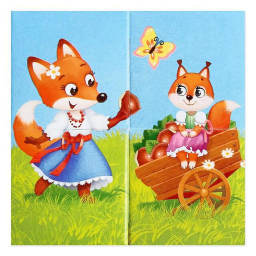 Цена за 3 шт. Кубики картонные Любимые сказки, 4 шт - Iq-zabiaka фото 4